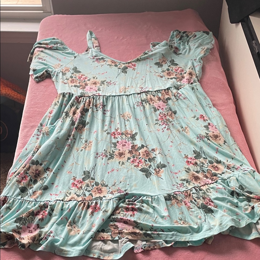 Torrid Floral Mint Green Dress